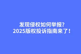 发现侵权如何举报？2025版权投诉指南来了！