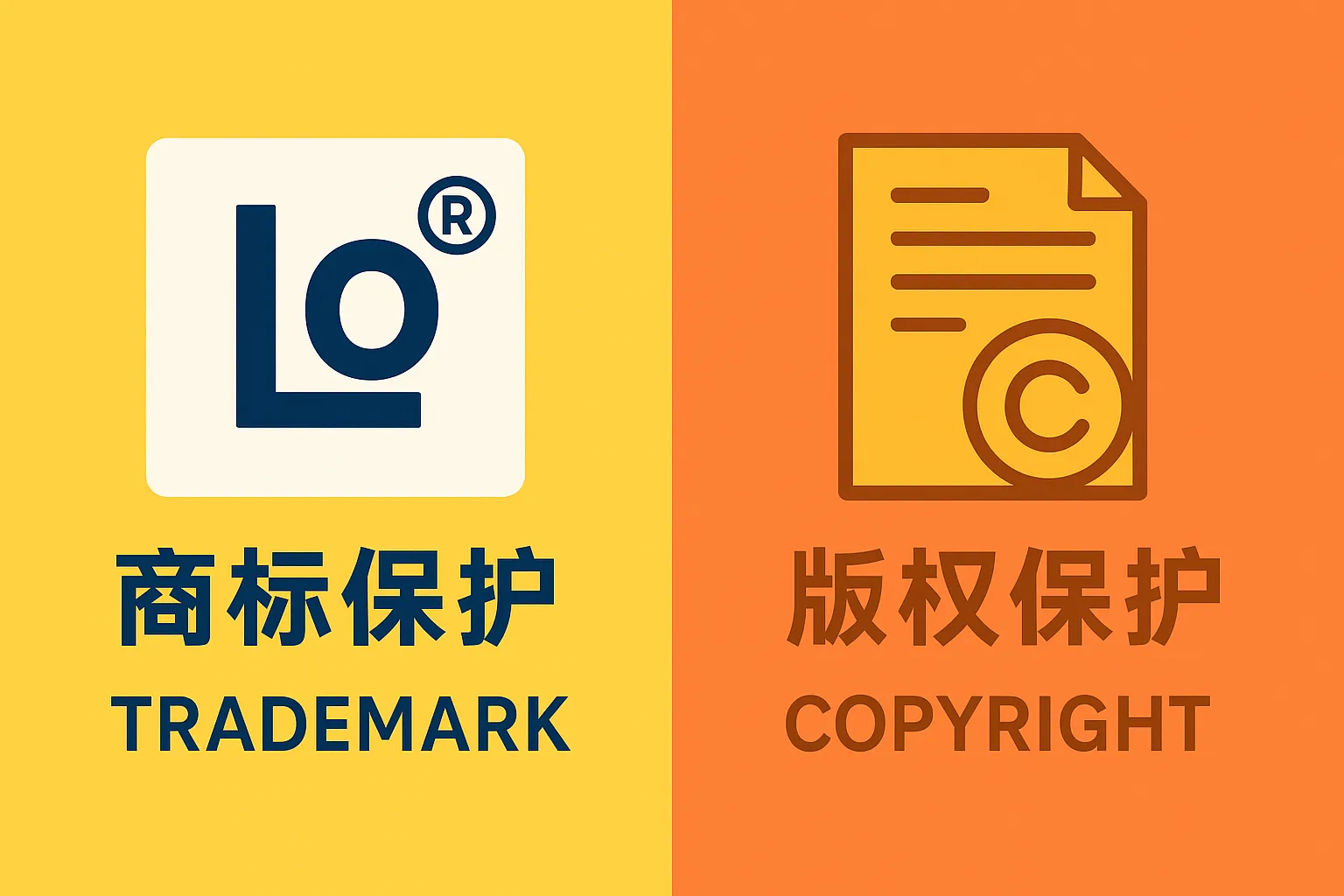 什么情况下注册商标？什么情况下注册版权？能通用吗？有什么区别？