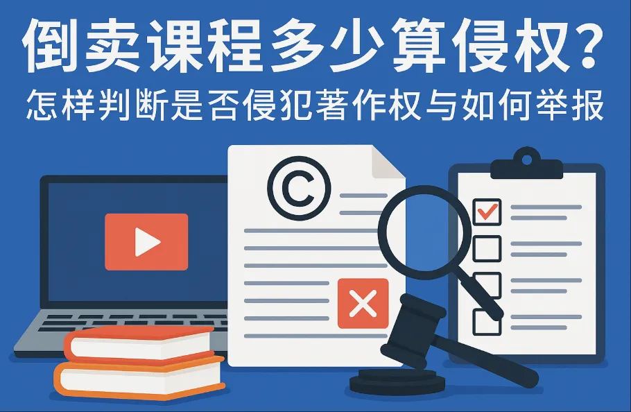 倒卖网课课程多少算侵权？怎样判断版权侵权与如何举报